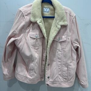 Old Navy Pink Corduroy Sherpa-Lined Jacket